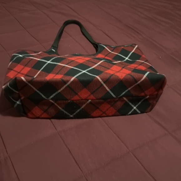 Victoria Secrets Red and Black Plaid Tote Bag - Picture 6 of 9